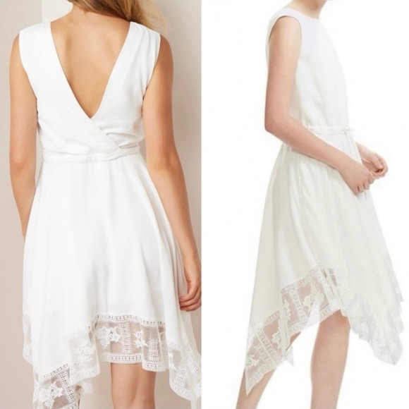 Maje Ivory Rushane Handkerchief Hem Dress size 1/Small - Picture 1 of 6